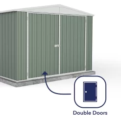 Absco 10x20ft Utility Workshop Apex Metal Shed - Green 12 Absco 10x20ft Utility Workshop Apex Metal Shed - Green -Garden Tool Store 13440864 1094929163778928