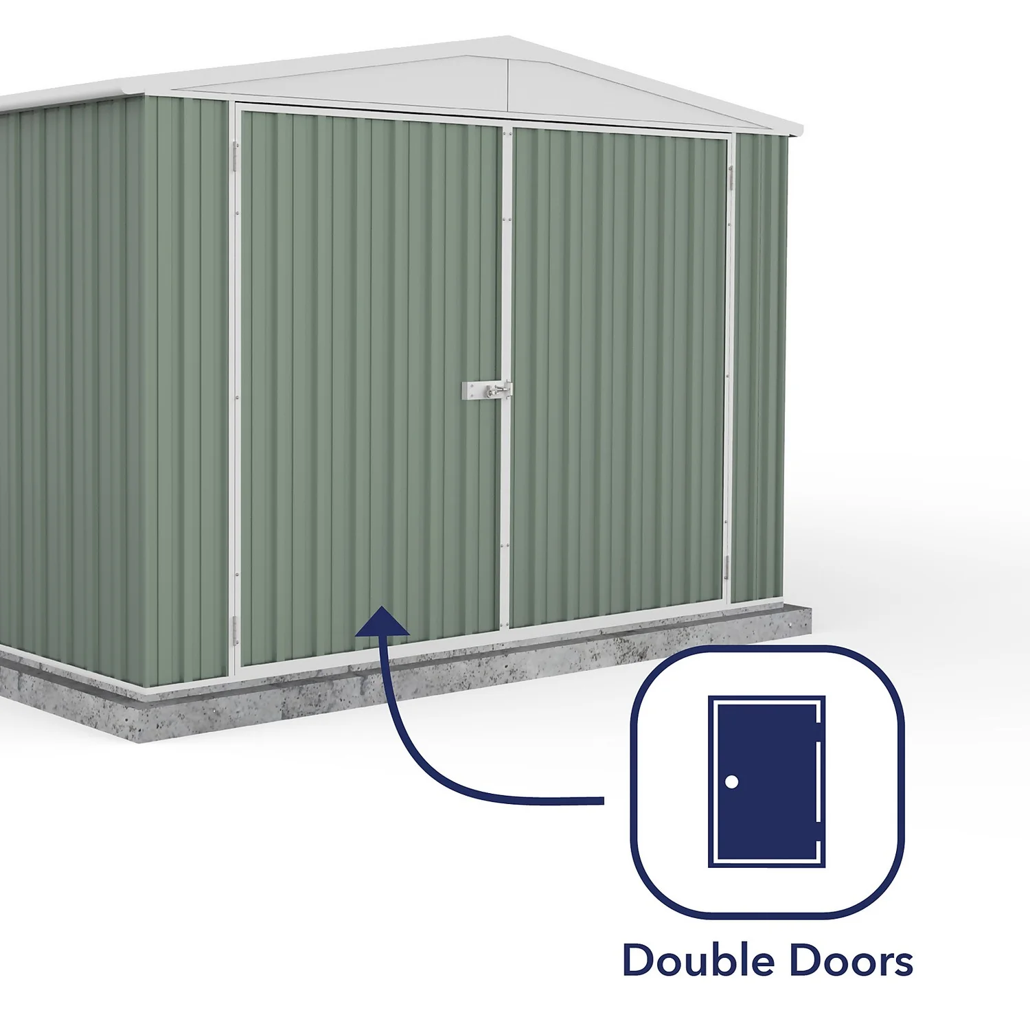 Absco 10x20ft Utility Workshop Apex Metal Shed - Green 5 Absco 10x20ft Utility Workshop Apex Metal Shed - Green - Image 5