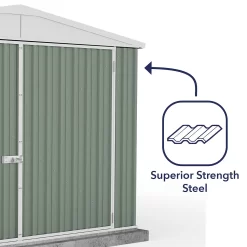 Absco 10 X 15ft Utility Workshop Apex Metal Shed - Green 14 Absco 10 X 15ft Utility Workshop Apex Metal Shed - Green -Garden Tool Store 13440865 1364929164491347