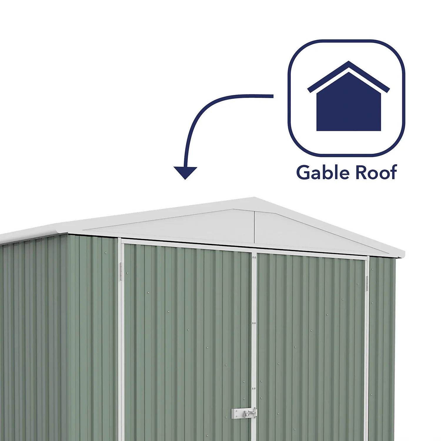 Absco 10 X 15ft Utility Workshop Apex Metal Shed - Green 4 Absco 10 X 15ft Utility Workshop Apex Metal Shed - Green - Image 4