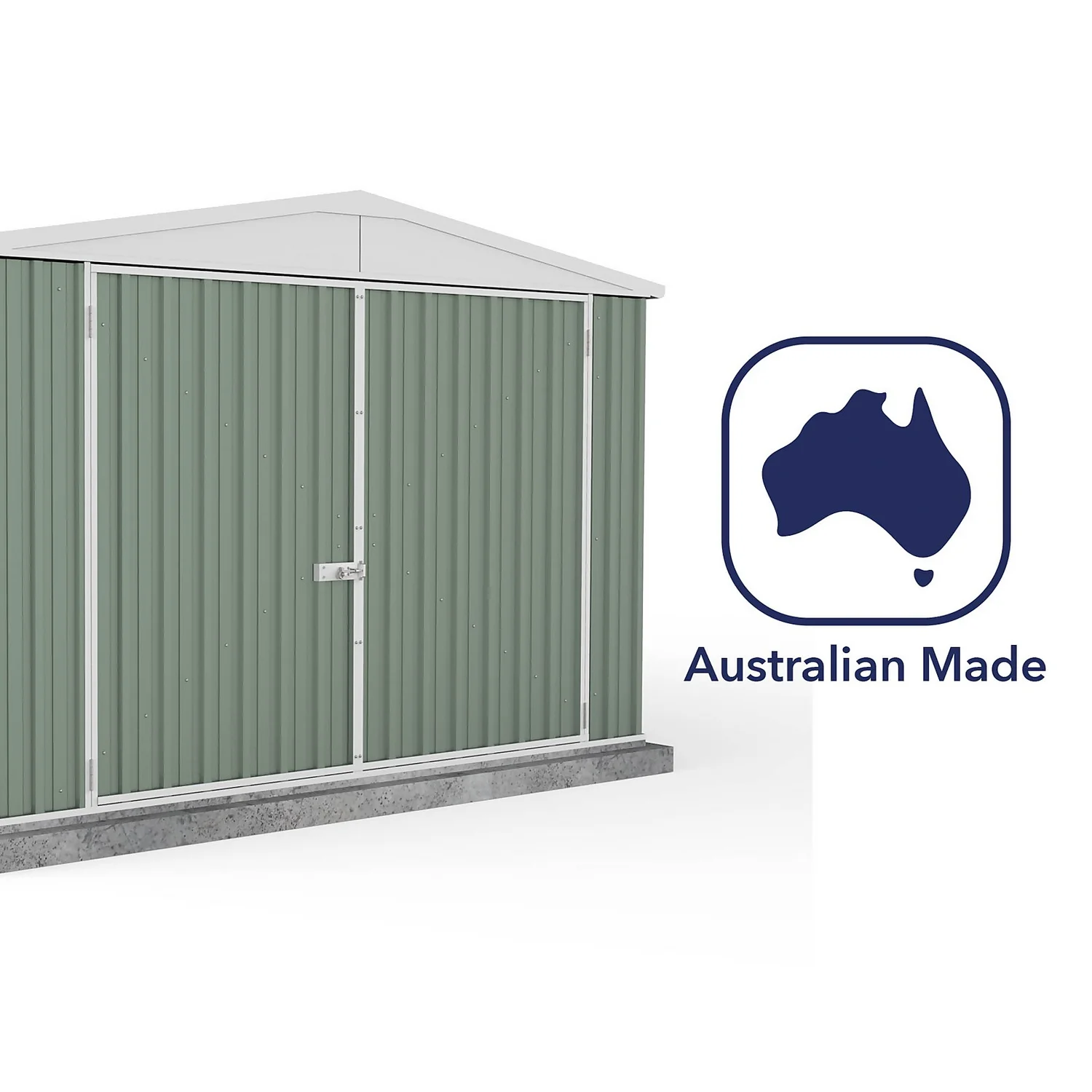 Absco 10 X 15ft Utility Workshop Apex Metal Shed - Green 8 Absco 10 X 15ft Utility Workshop Apex Metal Shed - Green - Image 8