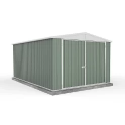 Absco 10 X 15ft Utility Workshop Apex Metal Shed - Green