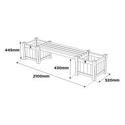 Anchor Fast FSC RHS Bench With Planters -Garden Tool Store 13452041 1284927582205019