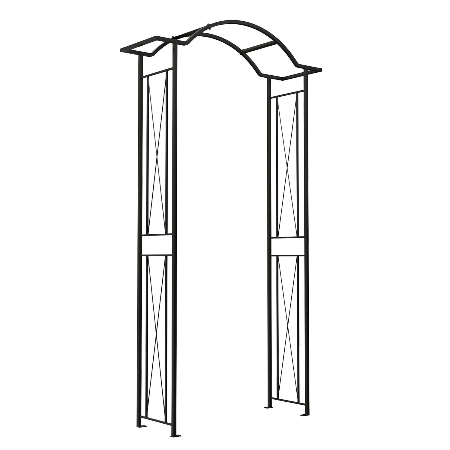 Panacea KD Wave Top Steel Garden Arch - Black 1 Panacea KD Wave Top Steel Garden Arch - Black