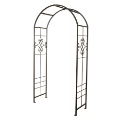 Panacea Quatrefoil Steel Garden Arch - Black