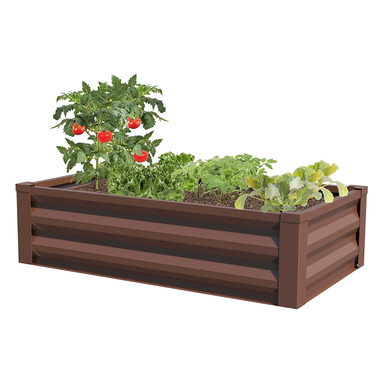 Panacea Steel Raised Garden Planter - Brown 1 Panacea Steel Raised Garden Planter - Brown