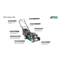 Atco 123ccc Classic 16S Petrol Lawn Mower - 41cm -Garden Tool Store 13483563 1084929328984659