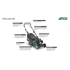 Atco 139cc Liner 16S Petrol Lawn Mower - 41cm -Garden Tool Store 13486581 8924932697632222