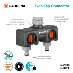 GARDENA Twin-Tap Hose Pipe Connector 9 GARDENA Twin-Tap Hose Pipe Connector -Garden Tool Store 13489627 8324920780905436