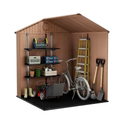 Keter Darwin Outdoor Apex Garden Storage Shed 6ft X 6ft - Brown -Garden Tool Store 13492315 1065036180672517