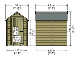 Shire 6 X 4ft Pressure Treated Overlap Garden Shed -Garden Tool Store 13505232 9984933761885342