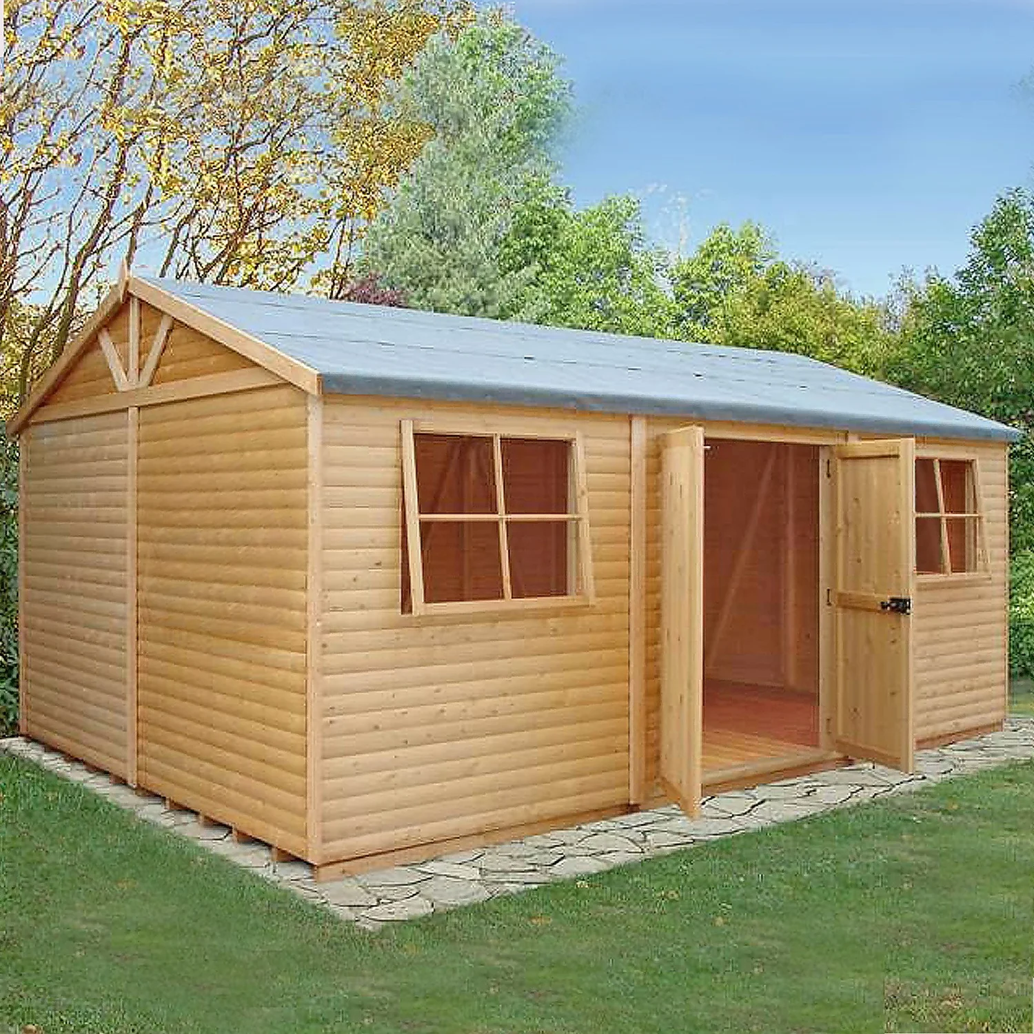 Shire 12 X 18ft Mammoth Double Door Garden Shed 2 Shire 12 X 18ft Mammoth Double Door Garden Shed - Image 2