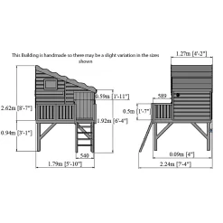 Shire 6x4ft Command Post Wooden Playhouse With Platform - Including Installation -Garden Tool Store 13505342 1124931993026995