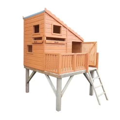 Shire 6x4ft Command Post Wooden Playhouse With Platform - Including Installation