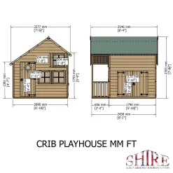 Shire 6 X 8ft Crib Kids Wooden Playhouse - Including Installation -Garden Tool Store 13505346 1464931995737165