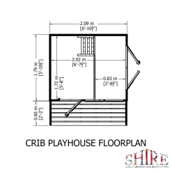 Shire 6 X 8ft Crib Kids Wooden Playhouse - Including Installation -Garden Tool Store 13505346 3274931995785216