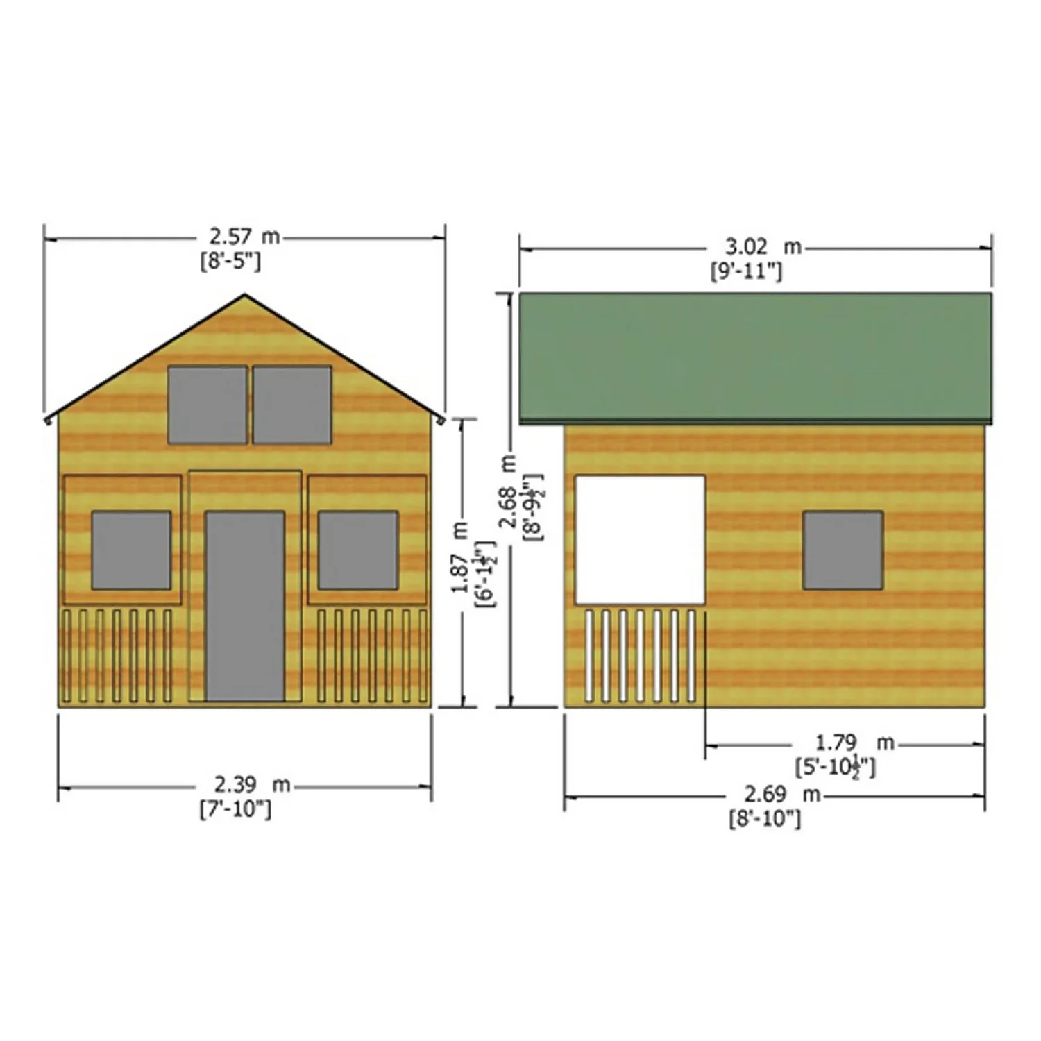 Shire 8 X 10ft Lodge Kids Wooden Playhouse 4 Shire 8 X 10ft Lodge Kids Wooden Playhouse - Image 4