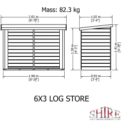 Shire Heavy Duty Log Storage 6x3ft -Garden Tool Store 13508667 1694931996806905