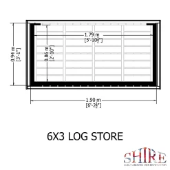 Shire Heavy Duty Log Storage 6x3ft -Garden Tool Store 13508667 4634931996859546