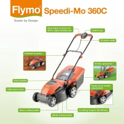 Flymo 1500W Speedi Mo 360C Electric Lawn Mower - 36cm -Garden Tool Store 13524783 1144936626085281