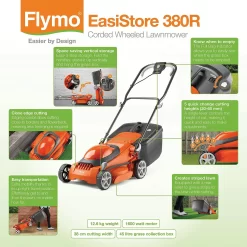 Flymo 1600W EasiStore 380R Electric Lawn Mower - 38cm 11 Flymo 1600W EasiStore 380R Electric Lawn Mower - 38cm -Garden Tool Store 13524797 7984936626546093