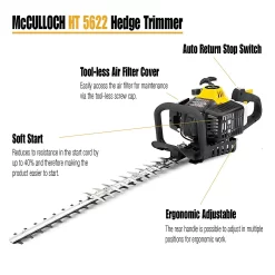 McCulloch HT5622 Petrol Hedge Trimmer 9 McCulloch HT5622 Petrol Hedge Trimmer -Garden Tool Store 13524822 1964936893562440