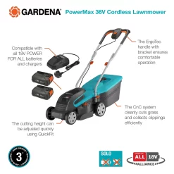GARDENA 36V PowerMax Cordless Lawn Mower - 32cm 9 GARDENA 36V PowerMax Cordless Lawn Mower - 32cm -Garden Tool Store 13524825 7474936345068522