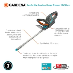 GARDENA ComfortCut Cordless 18V 50 Hedge Trimmer -Garden Tool Store 13524828 1365049587635227