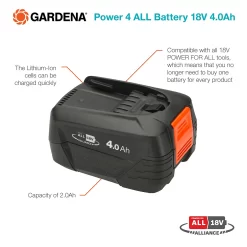 GARDENA Power 4 ALL Battery 18V 4.0Ah 6 GARDENA Power 4 ALL Battery 18V 4.0Ah -Garden Tool Store 13524834 1234936345056117