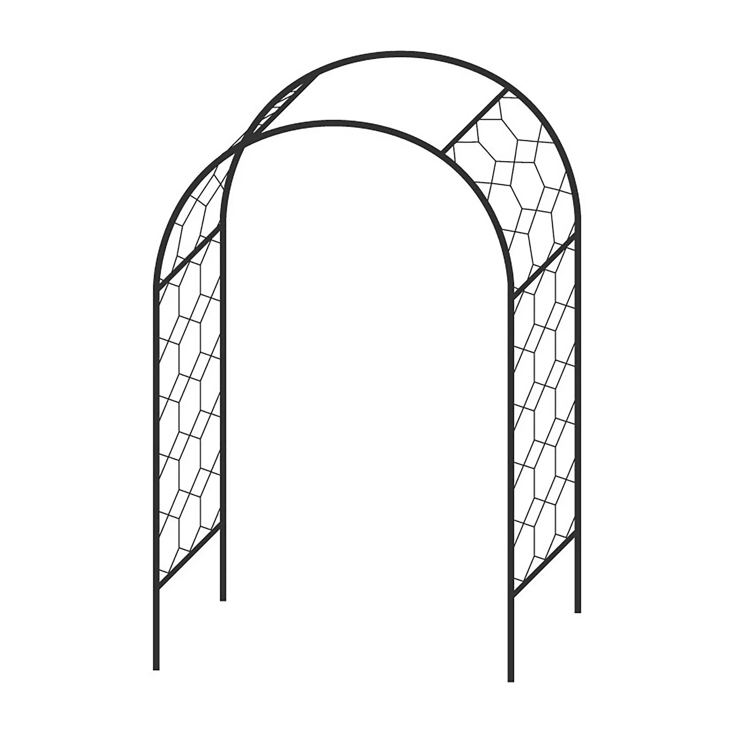 Agriframes Round Garden Arch - (H)2.3 X (W)1.5 X (D)0.45 M - Black 1 Agriframes Round Garden Arch - (H)2.3 X (W)1.5 X (D)0.45 M - Black