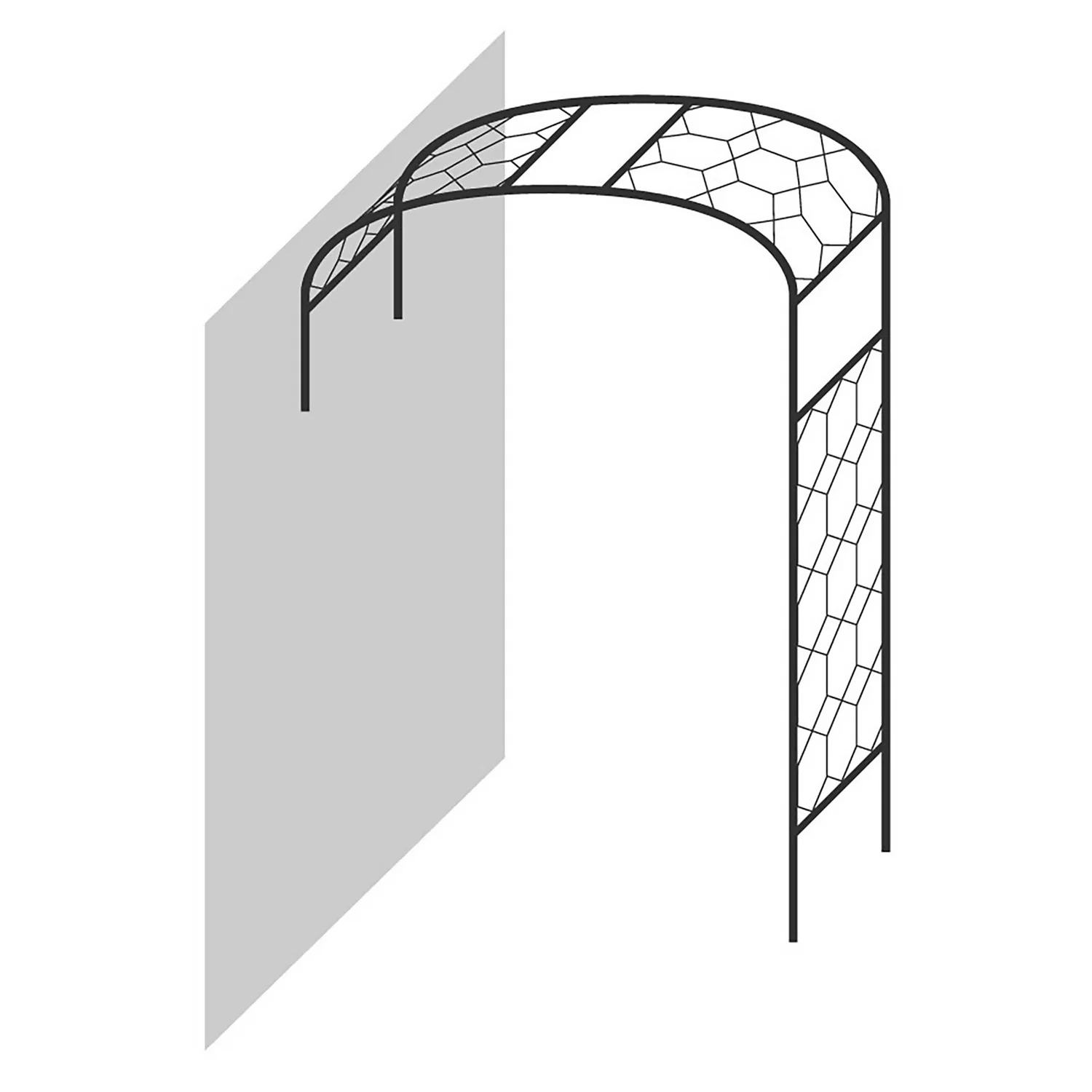Agriframes Wall Arch - (H)2.3 X (W)1.8 X (D)0.45 M - Black 1 Agriframes Wall Arch - (H)2.3 X (W)1.8 X (D)0.45 M - Black