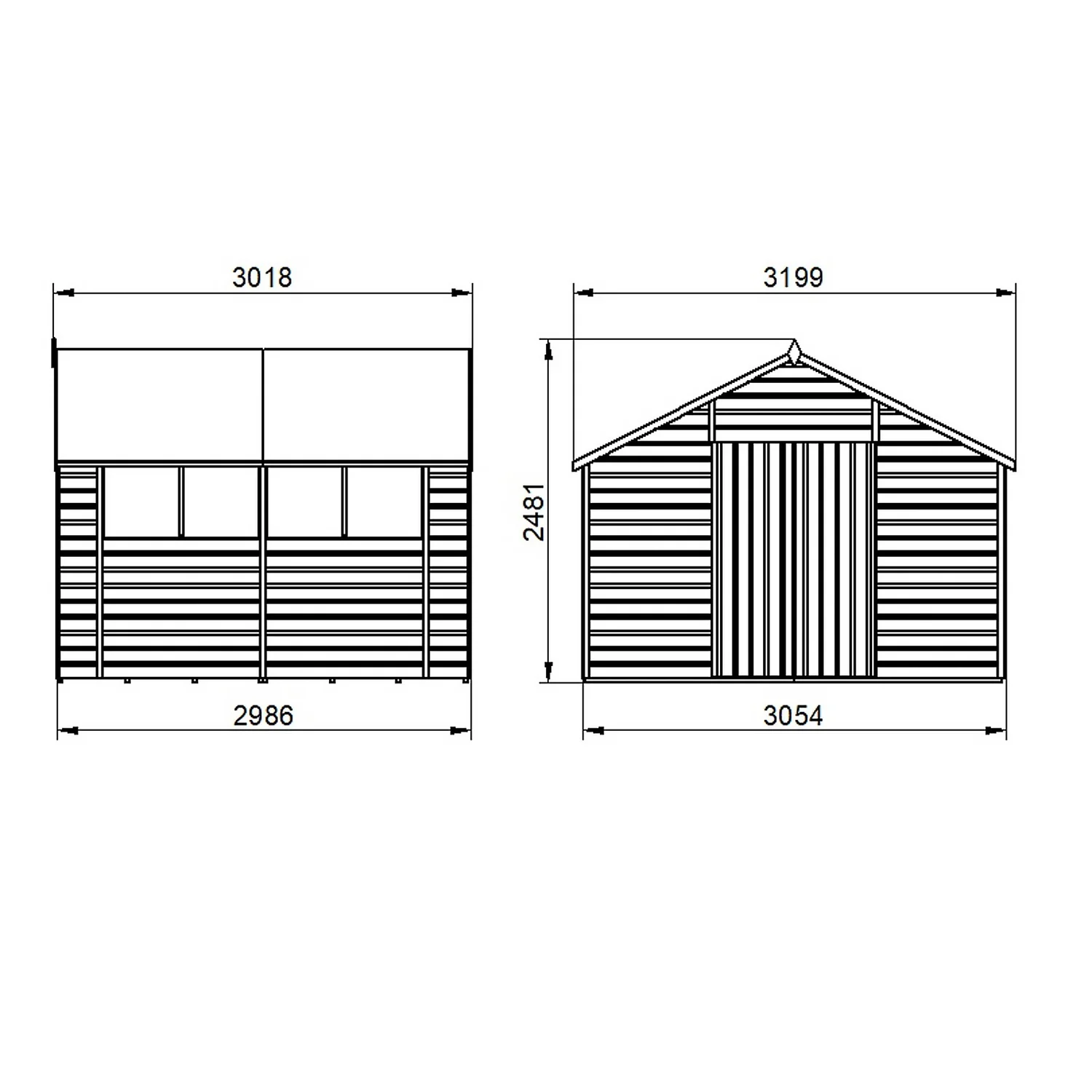 Shiplap Dip Treated 10x10ft Apex Shed - Double Door 4 Shiplap Dip Treated 10x10ft Apex Shed - Double Door - Image 4