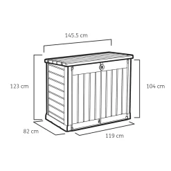 Keter Store It Out Ace Outdoor Garden Storage Shed 1200L - Grey / Graphite -Garden Tool Store 13531577 1964925770704849