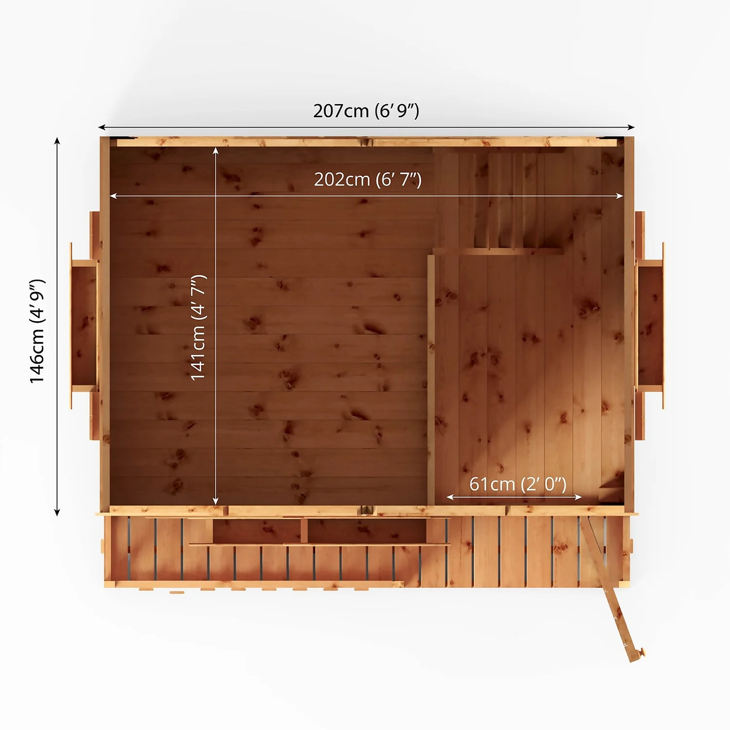 Country Living 7ft X 5ft Premium Sandon Double Storey Playhouse With Veranda Painted + Installation - Aurora Green 8 Country Living 7ft X 5ft Premium Sandon Double Storey Playhouse With Veranda Painted + Installation - Aurora Green - Image 8