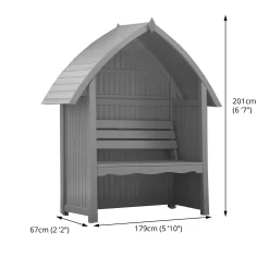 Country Living Wilmcote Arbour Seat Painted + Installation - Thorpe Towers Grey -Garden Tool Store 13554933 1704942010426295