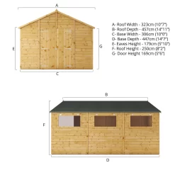 Mercia 15ft X 10ft Premium Shiplap Modular Workshop Shed -Garden Tool Store 13555754 7504949338654878