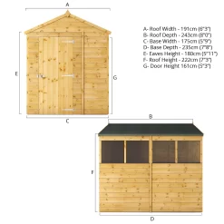 Mercia 8ft X 6ft Premium Shiplap Apex Shed -Garden Tool Store 13555773 7154949337250983