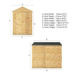 Mercia 7ft X 5ft Premium Windowless Shiplap Apex Shed -Garden Tool Store 13555774 1924949335014927