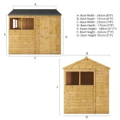 Mercia 8ft X 6ft Premium Shiplap Reverse Apex Shed - Including Installation -Garden Tool Store 13555782 2024949334674628