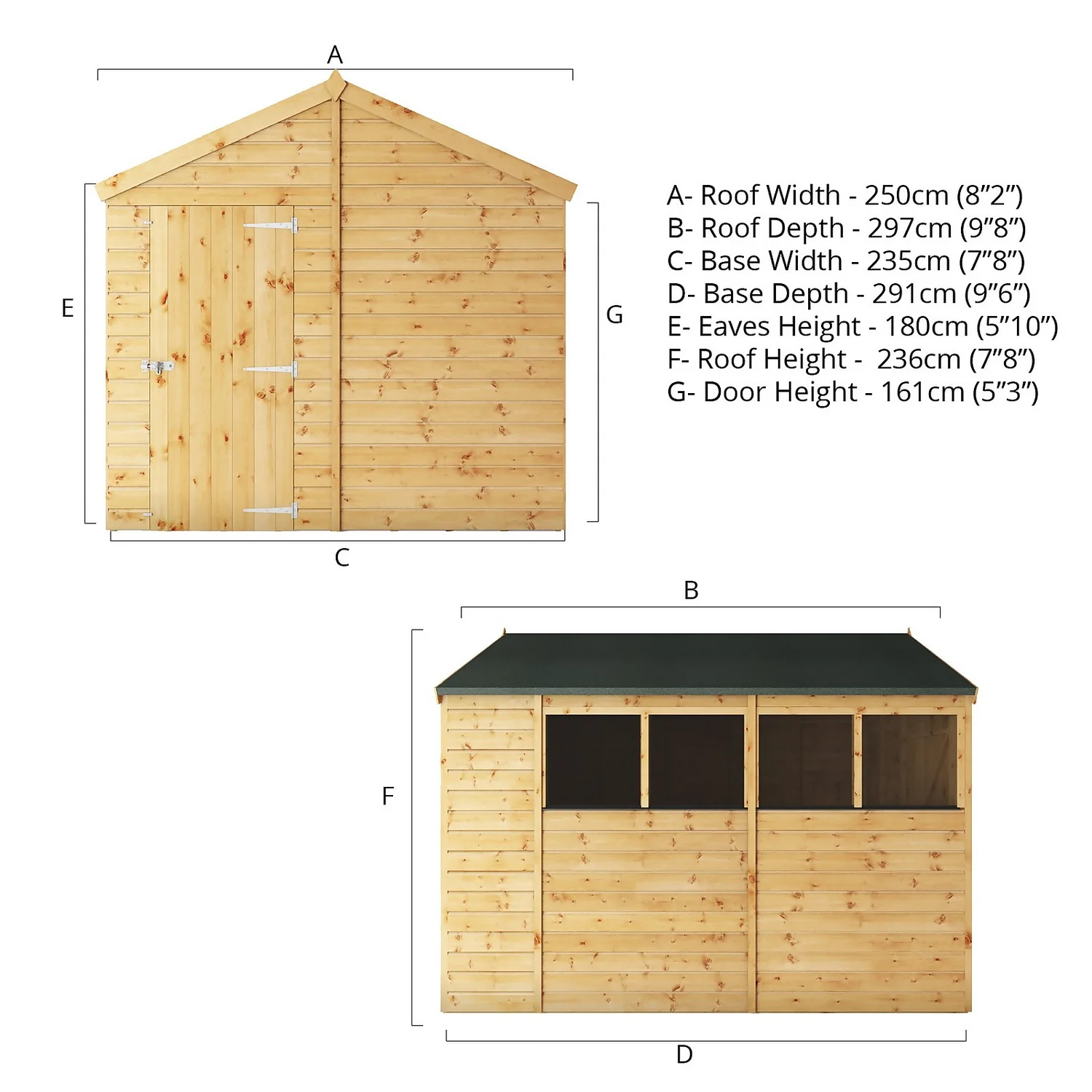 Mercia 10ft X 8ft Premium Shiplap Apex Shed - Including Installation 7 Mercia 10ft X 8ft Premium Shiplap Apex Shed - Including Installation - Image 7
