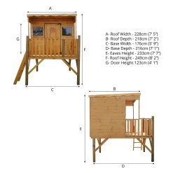 Mercia 5ft X 6ft Pent Wooden Playhouse With Tower -Garden Tool Store 13555813 1174951147249113