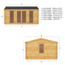 Mercia 5m X 4m Home Office Log Cabin 34mm -Garden Tool Store 13555846 5315025545776686