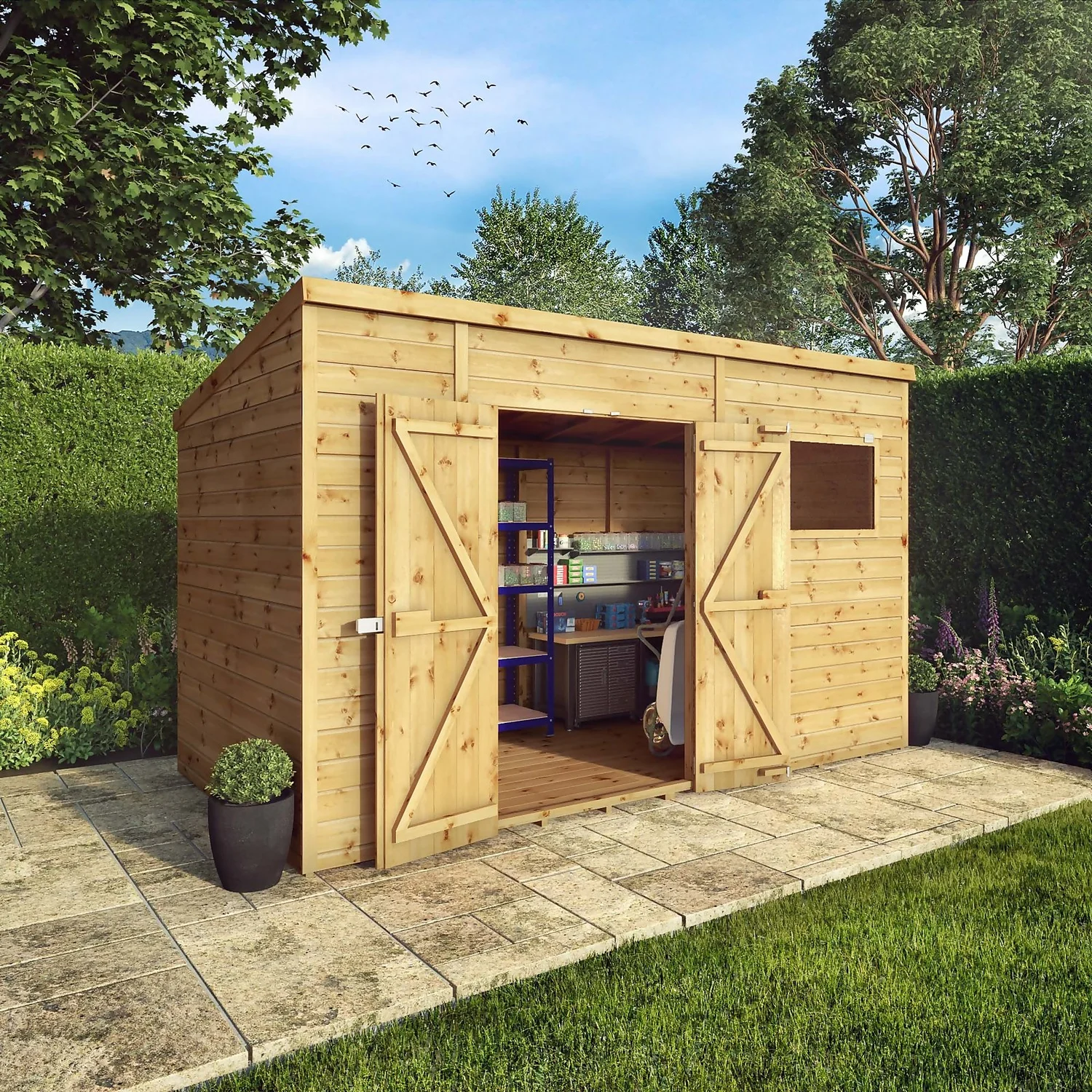 Mercia 12ft X 6ft Premium Shiplap Pent Shed 9 Mercia 12ft X 6ft Premium Shiplap Pent Shed - Image 9