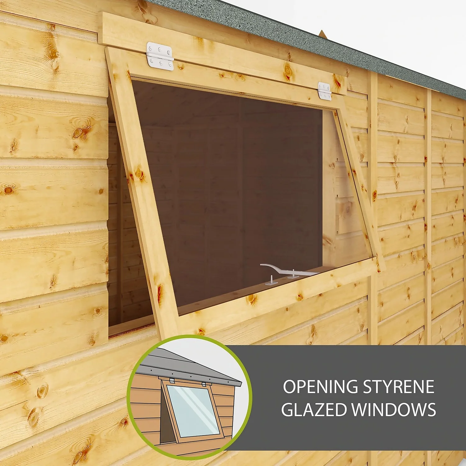 Mercia 12ft X 6ft Premium Shiplap Pent Shed 3 Mercia 12ft X 6ft Premium Shiplap Pent Shed - Image 3