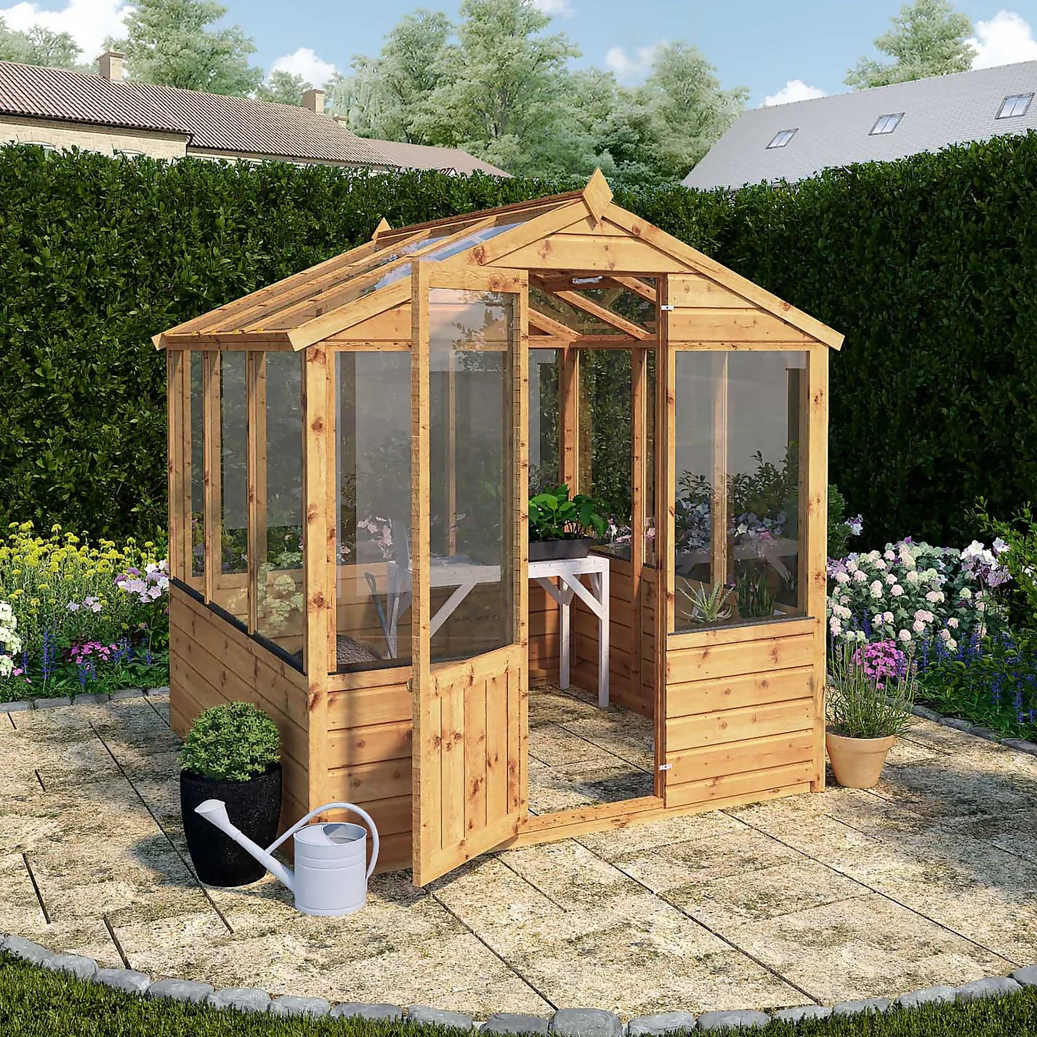 Mercia Wooden Greenhouse - 6x6ft 2 Mercia Wooden Greenhouse - 6x6ft - Image 2