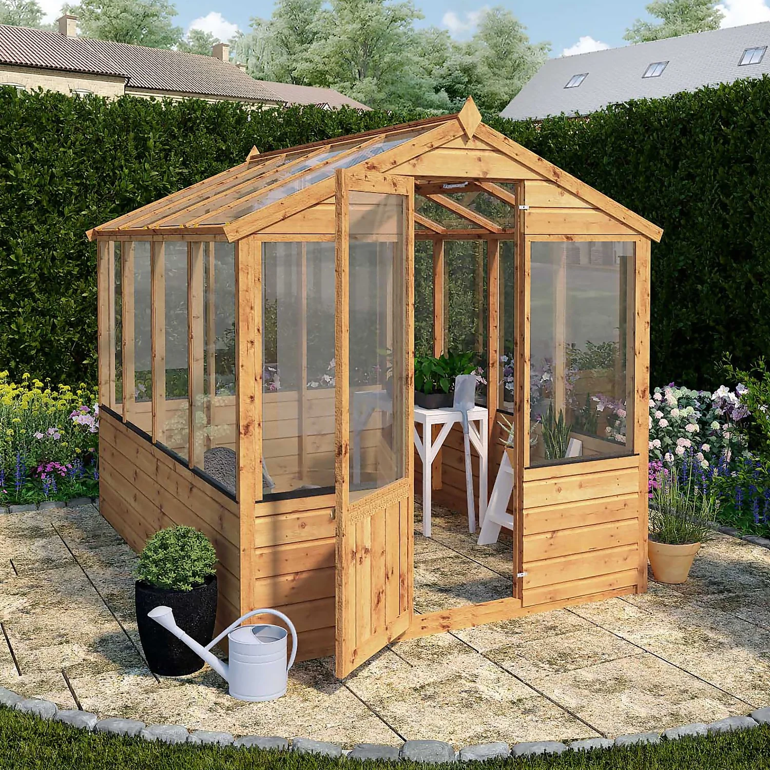 Mercia Wooden Greenhouse - 8x6ft 2 Mercia Wooden Greenhouse - 8x6ft - Image 2