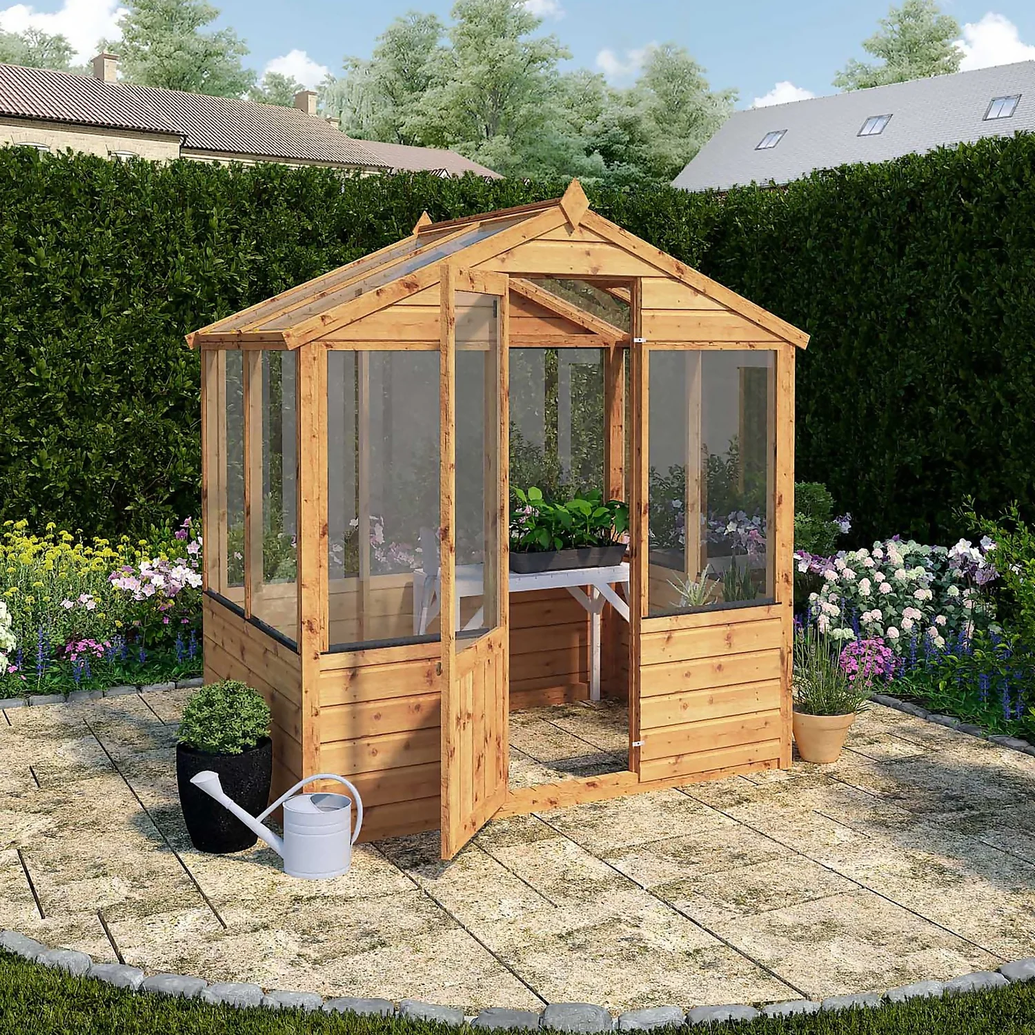 Mercia Wooden Greenhouse - 4x6ft 2 Mercia Wooden Greenhouse - 4x6ft - Image 2