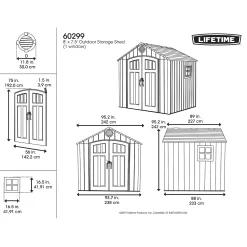 Lifetime Plastic Outdoor Storage Shed - 8x7.5ft 11 Lifetime Plastic Outdoor Storage Shed - 8x7.5ft -Garden Tool Store 13660827 1744949053235238