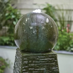 Stylish Fountain Obelisk Falls Water Feature With LEDs -Garden Tool Store 13846044 1064962027900555