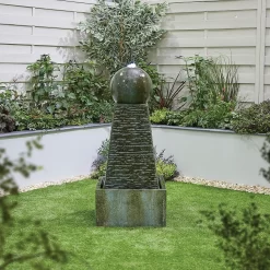 Stylish Fountain Obelisk Falls Water Feature With LEDs -Garden Tool Store 13846044 1594962027941964